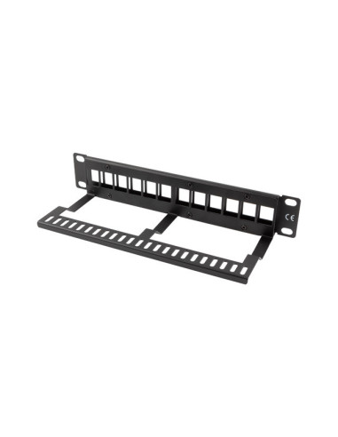 LANBERG PATCH PANEL 12 PORTOV 1U S ORGANIZÉROM PRO KEYSTONE MODULY ČIERNY