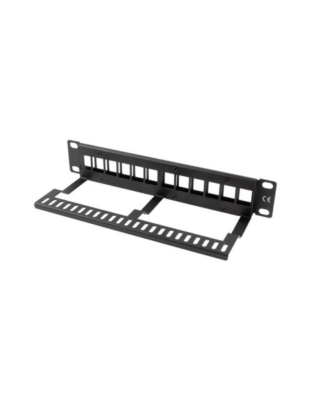 LANBERG PATCH PANEL 12 PORTOV 1U S ORGANIZÉROM PRO KEYSTONE MODULY ČIERNY