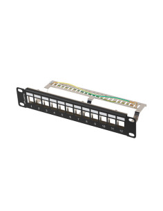 LANBERG PATCH PANEL 12 PORTOV 1U 19" FTP PRO MODULY KEYSTONE ČIERNY V2
