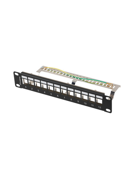 LANBERG PATCH PANEL 12 PORTOV 1U 19" FTP PRO MODULY KEYSTONE ČIERNY V2