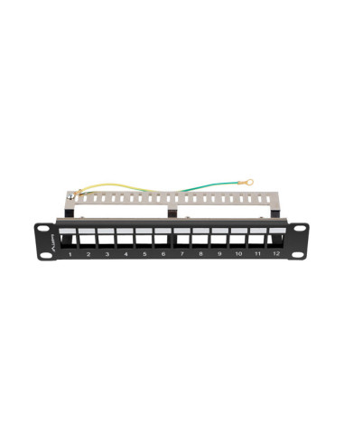 LANBERG PATCH PANEL 12 PORTOV 1U 19" FTP PRO MODULY KEYSTONE ČIERNY V2