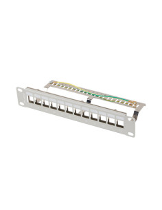 LANBERG PATCH PANEL 12 PORTOV 1U 19" FTP PRO MODULY KEYSTONE ŠEDÝ V2