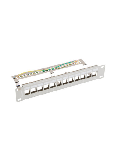 LANBERG PATCH PANEL 12 PORTOV 1U 19" FTP PRO MODULY KEYSTONE ŠEDÝ V2