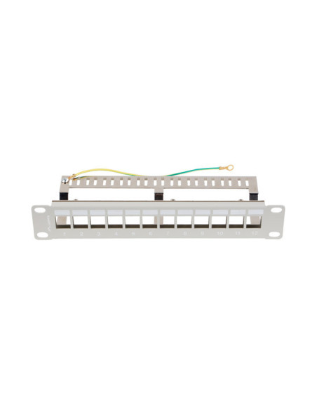 LANBERG PATCH PANEL 12 PORTOV 1U 19" FTP PRO MODULY KEYSTONE ŠEDÝ V2