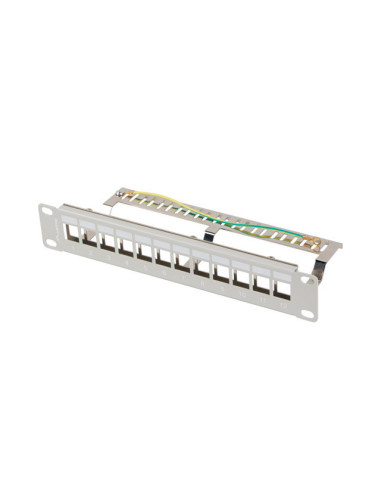 LANBERG PATCH PANEL 12 PORTOV 1U 19" FTP PRO MODULY KEYSTONE ŠEDÝ V2
