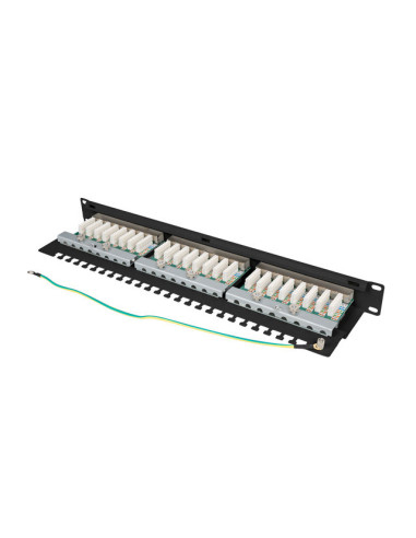 LANBERG PATCH PANEL 24 PORTOV 1U 19" CAT.5E FTP TIENE ČIERNY