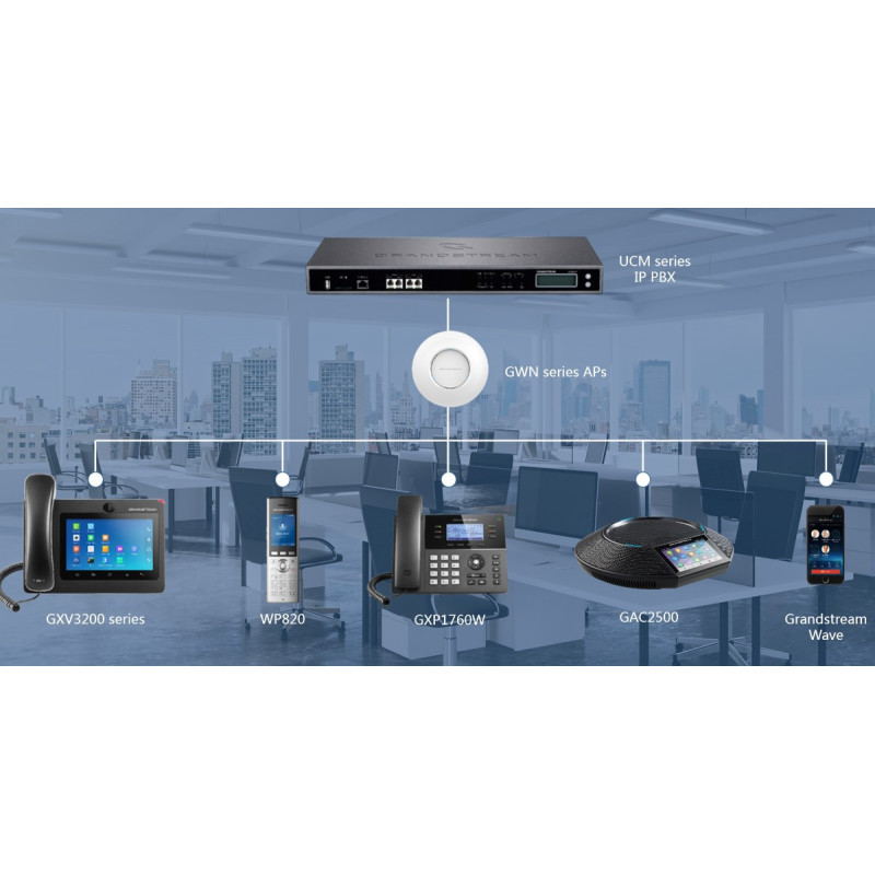 Grandstream WP820 WiFi IP tel., 2,4" bar. displ., 2SIP úč., video, BT, Micro USB, Handover