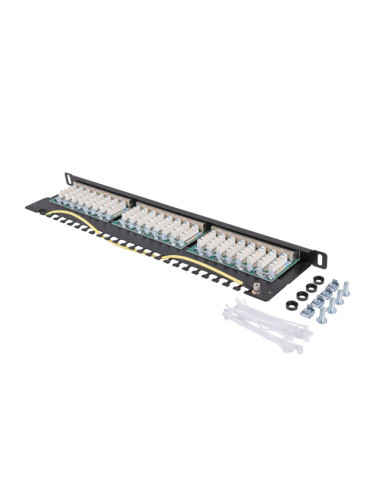 LANBERG PATCH PANEL 24 PORTOV 0,5U 19" CAT.6 FTP TIENE ČIERNY