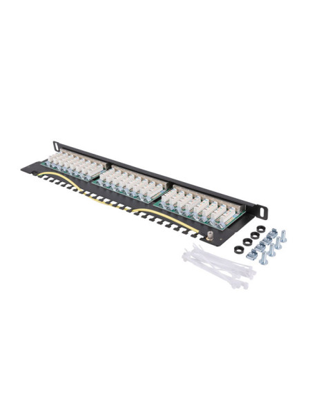 LANBERG PATCH PANEL 24 PORTOV 0,5U 19" CAT.6 FTP TIENE ČIERNY