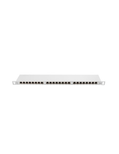 LANBERG PATCH PANEL 24 PORTOV 0,5U 19" CAT.6 FTP TIENENÝ ŠEDÝ