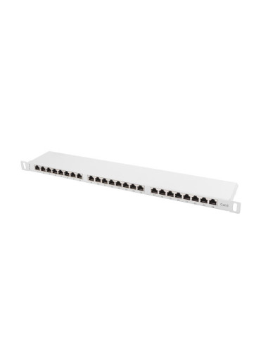 LANBERG PATCH PANEL 24 PORTOV 0,5U 19" CAT.6 FTP TIENENÝ ŠEDÝ