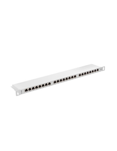 LANBERG PATCH PANEL 24 PORTOV 0,5U 19" CAT.6 FTP TIENENÝ ŠEDÝ