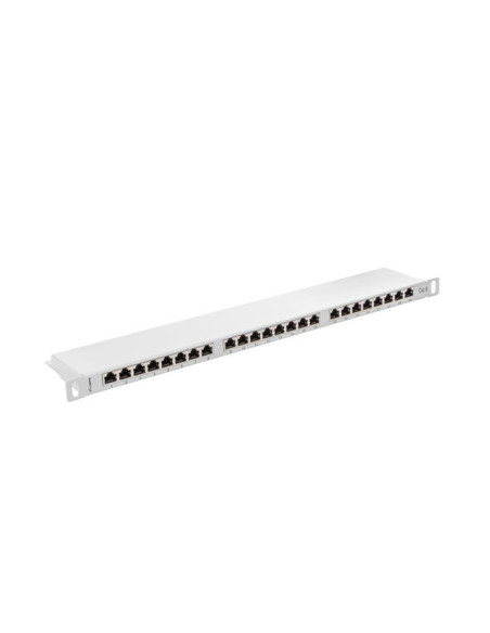 LANBERG PATCH PANEL 24 PORTOV 0,5U 19" CAT.6 FTP TIENENÝ ŠEDÝ