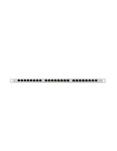 LANBERG PATCH PANEL 24 PORTOV 0,5U 19" CAT.6 FTP TIENENÝ ŠEDÝ