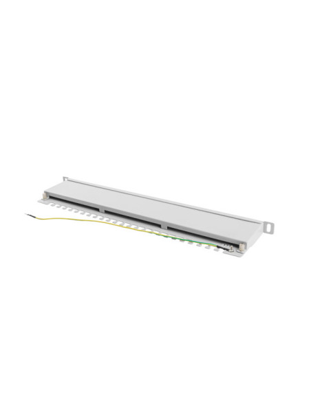 LANBERG PATCH PANEL 24 PORTOV 0,5U 19" CAT.6 FTP TIENENÝ ŠEDÝ