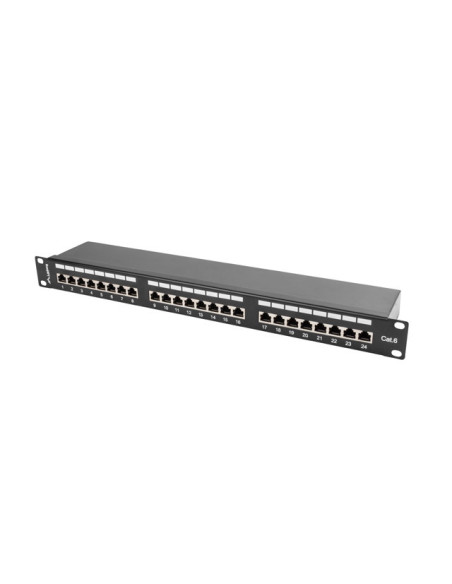 LANBERG PATCH PANEL 24 PORTOV 1U 19" CAT.6 FTP TIENE ČIERNY