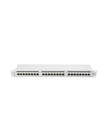 LANBERG PATCH PANEL 24 PORTOV 1U 19" CAT.6 FTP TIENENÝ ŠEDÝ