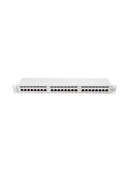 LANBERG PATCH PANEL 24 PORTOV 1U 19" CAT.6 FTP TIENENÝ ŠEDÝ
