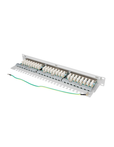 LANBERG PATCH PANEL 24 PORTOV 1U 19" CAT.6 FTP TIENENÝ ŠEDÝ