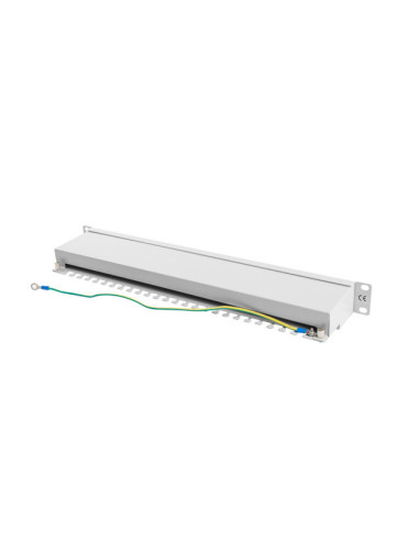LANBERG PATCH PANEL 24 PORTOV 1U 19" CAT.6 FTP TIENENÝ ŠEDÝ