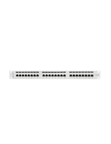 LANBERG PATCH PANEL 24 PORTOV 1U 19" CAT.6 FTP TIENENÝ ŠEDÝ