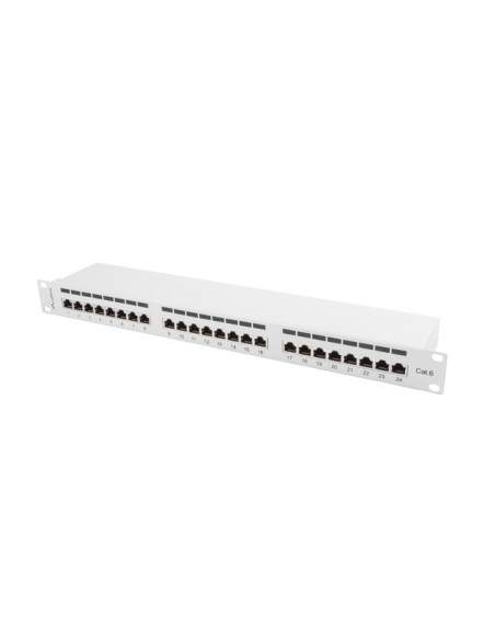 LANBERG PATCH PANEL 24 PORTOV 1U 19" CAT.6 FTP TIENENÝ ŠEDÝ
