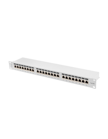 LANBERG PATCH PANEL 24 PORTOV 1U 19" CAT.6A FTP TIENENÝ ŠEDÝ