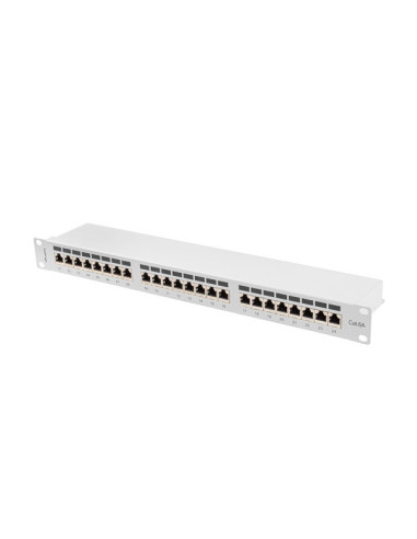 LANBERG PATCH PANEL 24 PORTOV 1U 19" CAT.6A FTP TIENENÝ ŠEDÝ