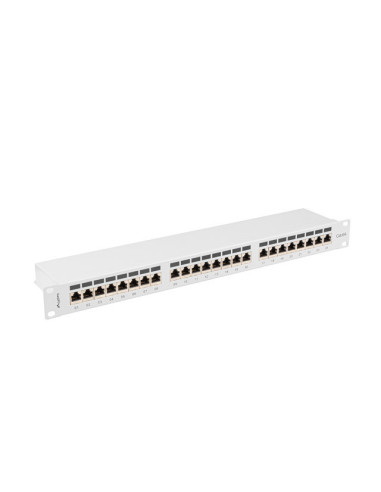 LANBERG PATCH PANEL 24 PORTOV 1U 19" CAT.6A FTP TIENENÝ ŠEDÝ