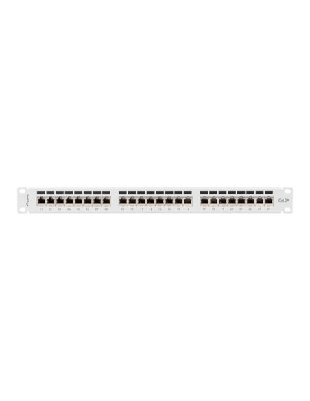 LANBERG PATCH PANEL 24 PORTOV 1U 19" CAT.6A FTP TIENENÝ ŠEDÝ
