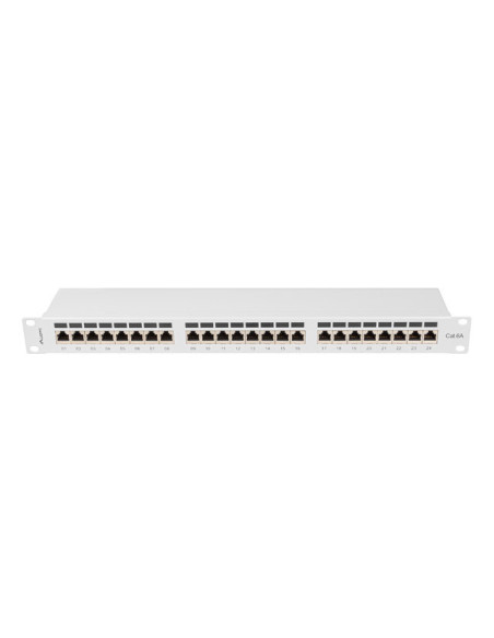 LANBERG PATCH PANEL 24 PORTOV 1U 19" CAT.6A FTP TIENENÝ ŠEDÝ