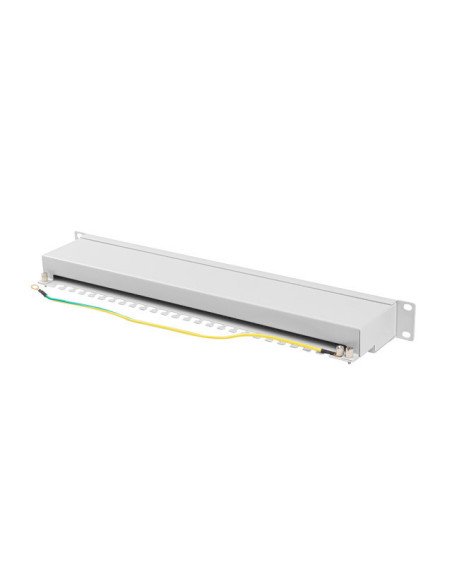 LANBERG PATCH PANEL 24 PORTOV 1U 19" CAT.6A FTP TIENENÝ ŠEDÝ