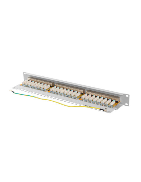 LANBERG PATCH PANEL 24 PORTOV 1U 19" CAT.6A FTP TIENENÝ ŠEDÝ