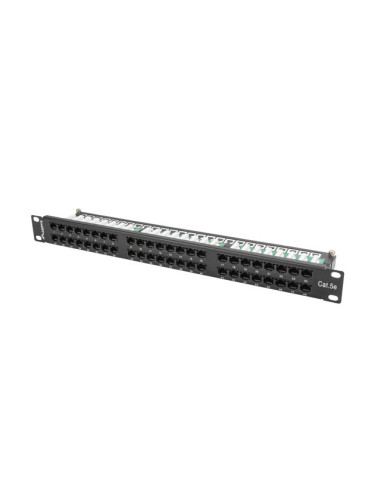 LANBERG PATCH PANEL 48 PORTOV 1U 19" CAT.5E UTP ČIERNY