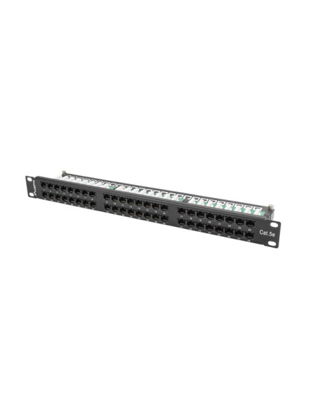 LANBERG PATCH PANEL 48 PORTOV 1U 19" CAT.5E UTP ČIERNY