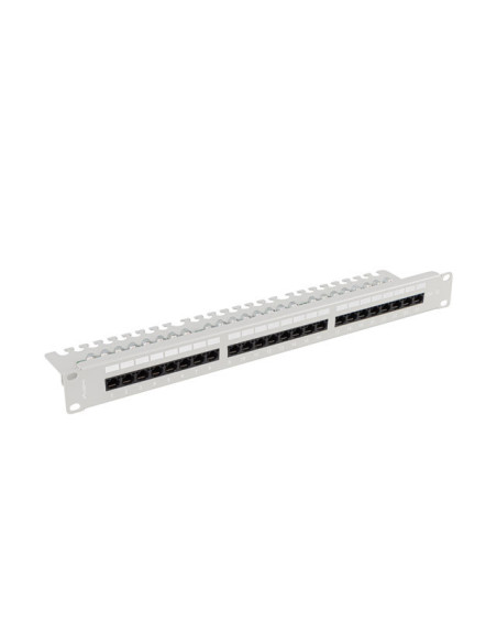 LANBERG PATCH PANEL 24 PORTOV 1U 19" CAT.5E UTP S POLICIOU ŠEDÝ