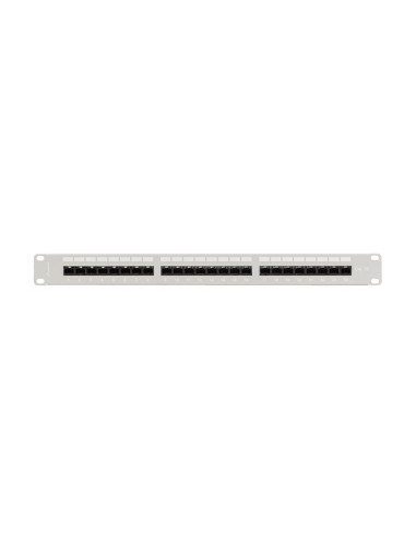 LANBERG PATCH PANEL 24 PORTOV 1U 19" CAT.5E UTP S POLICIOU ŠEDÝ