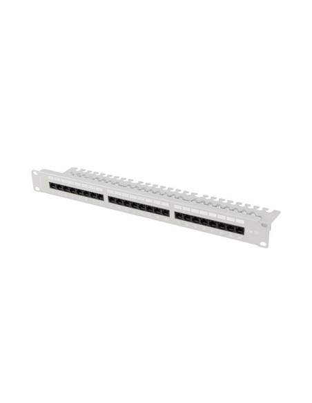 LANBERG PATCH PANEL 24 PORTOV 1U 19" CAT.5E UTP S POLICIOU ŠEDÝ