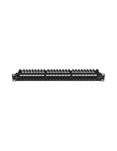 LANBERG PATCH PANEL 24 PORTOV 1U 19" CAT.6 UTP S POLICIOU ČIERNY