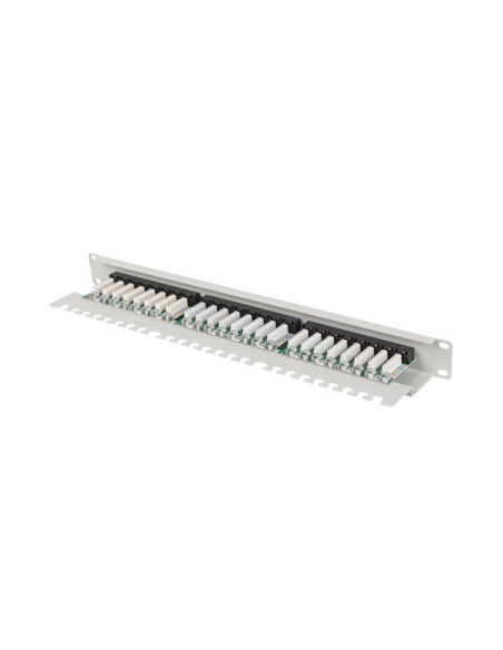 LANBERG PATCH PANEL 24 PORTOV 1U 19" CAT.6 UTP S POLICIOU ŠEDÝ