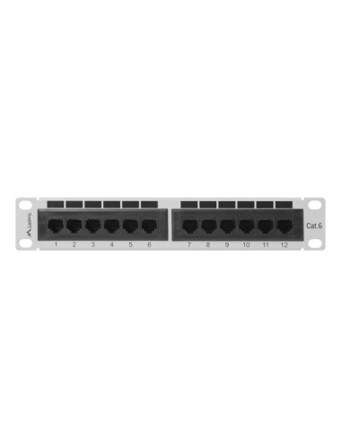 LANBERG PATCH PANEL 12PORT 1U 10" CAT.6 UTP ŠEDÝ