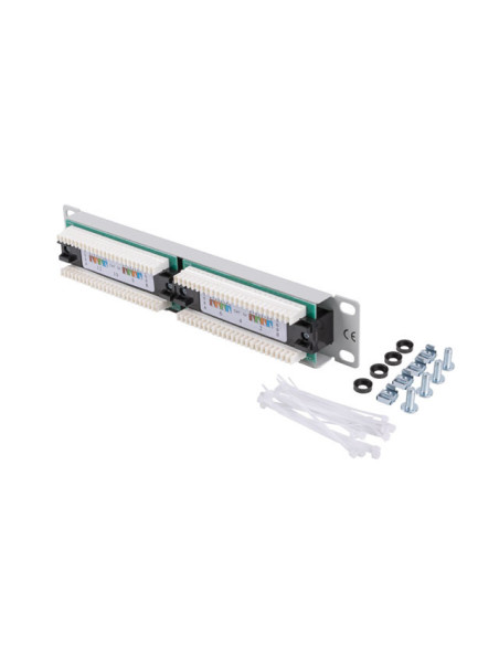 LANBERG PATCH PANEL 12PORT 1U 10" CAT.6 UTP ŠEDÝ