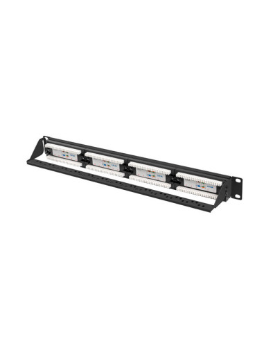 LANBERG PATCH PANEL 24 PORTOV 1U 19" CAT.6A UTP ČIERNY