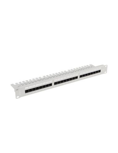 LANBERG PATCH PANEL 24 PORTOV 1U 19" CAT.6A UTP S POLICIOU ŠEDÝ