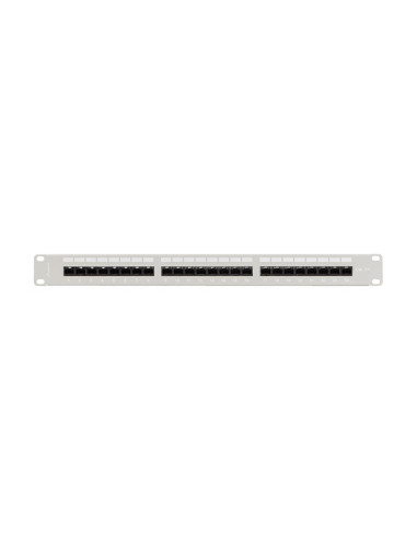 LANBERG PATCH PANEL 24 PORTOV 1U 19" CAT.6A UTP S POLICIOU ŠEDÝ