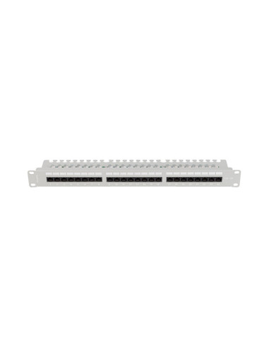 LANBERG PATCH PANEL 24 PORTOV 1U 19" CAT.6A UTP S POLICIOU ŠEDÝ