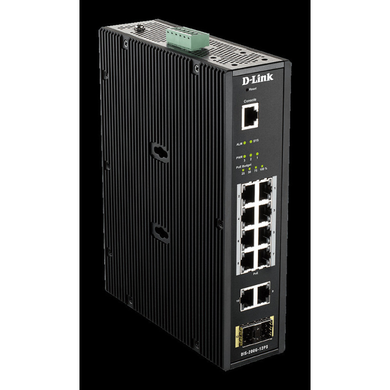 D-Link DIS-200G-12PS Industrial L2 smart manage POE switch