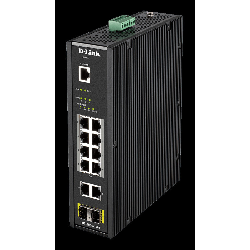 D-Link DIS-200G-12PS Industrial L2 smart manage POE switch