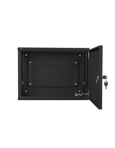 LANBERG 19" RACKOVÁ SKRIŇA PRO MONTÁŽ NA STENU 4U+3U/540X200 NÍZKOPROFILOVÁ ČIERNA (ZMONTOVANÁ)