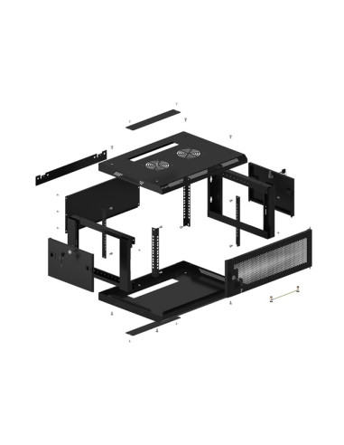 LANBERG RACKOVÁ SKRIŇA 19" NÁSTENNÁ 4U/600X450 S PERFOROVANÝMI DVERAMI ČIERNA (PLOCHÉ BALENIE)